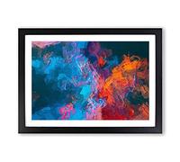 Midnight Smoke in Abstract Framed Print | A2 Black Framed Wall Art | Ready to Hang | Abstract Fantasy Picture | Living Room Bedroom Lounge Office