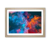 Midnight Smoke in Abstract Framed Print | A2 Oak Framed Wall Art | Ready to Hang | Abstract Fantasy Picture | Living Room Bedroom Lounge Office