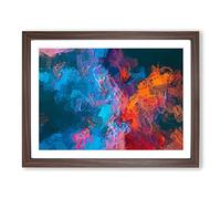 Midnight Smoke In Abstract Modern Art Framed Print | A2 Walnut Framed Wall Art | Ready to Hang | Abstract Fantasy Picture | Living Room Bedroom Lounge Office