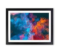 Midnight Smoke In Abstract Modern Art Framed Print | A3 Black Framed Wall Art | Ready to Hang | Abstract Fantasy Picture | Living Room Bedroom Lounge Office