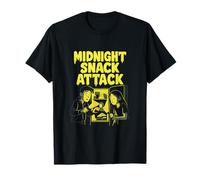 Midnight Snack Attack Cartoon Fridge Raid Design T-Shirt