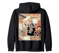 Midnight Snack Bandit Raccoon Chef Pizza Funny Dough Toss Zip Hoodie