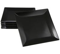 Midnight Square Coupe Plates Black 18cm - Pack of 6 | Stoneware Plates