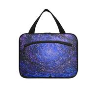Midnight Starry Sky Stars Spark Hanging Travel Bag Toiletry kit with Hook, Designer Fashion Bags with Zipper for Essentials for Women Trip Bolsa de maquillaje para Mujer L