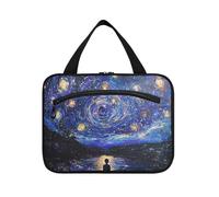 Midnight Starry Sky Stars Sparkl Hanging Travel Bag with Hook, Designer Expandable Bag for toiletries for Travel Make up Backpacking bolsos para Hombre L