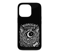Midnight Stitcher Moon Moth Cross Stitch Folk Art Case for iPhone 13 Pro