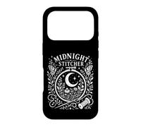 Midnight Stitcher Moon Moth Cross Stitch Folk Art Case for iPhone 17 Pro