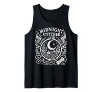 Midnight Stitcher Moon Moth Cross Stitch Folk Art Tank Top