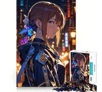 Midnight Stroll in The Neon City 1000 Pieces Jigsaws Adults Puzzles Gifts Creative Play Nice Thick Real Challenge Great Gift (50x75cm)