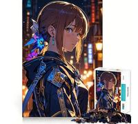 Midnight Stroll in The Neon City Jigsaw Puzzles 1000 Pieces for Teenagers Brain Think Serene Game Real Challenge Santa Gift (38x26cm)