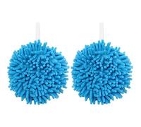 Midnight Suprise 2 Pack Chenille Hanging Hand Towels for Kitchen and Bathroom, Super Absorbent Soft Hand Drying Towels with Loop for Sink, Quick Dry Microfiber Hand Towels (Blue)