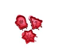 Midnight Suprise 3PCS Christmas Hand Pie Molds Set, Mini Pie Maker Press with Star, Mitten & Christmas Tree Shapes, Pastry Dumpling Mold for Apple Pies, Empanadas, Cookies, Holiday Baking Supplies