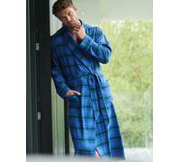 British Boxers Men's Brushed Cotton Dressing Gown - Midnight Tartan - MEDIUM
