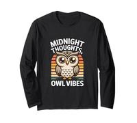 Midnight Thoughts Owl Vibes Owl Retro Long Sleeve T-Shirt
