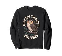 Midnight Thoughts Owl Vibes Retro Sunset Sweatshirt