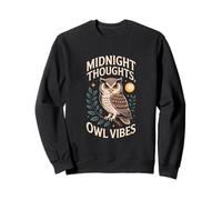 Midnight Thoughts Owl Vibes Retro Sunset Sweatshirt