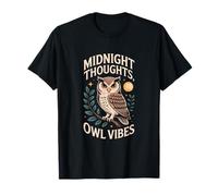 Midnight Thoughts Owl Vibes Retro Sunset T-Shirt