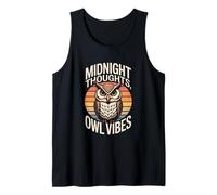 Midnight Thoughts Owl Vibes Retro Sunset Tank Top