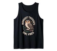 Midnight Thoughts Owl Vibes Retro Sunset Tank Top