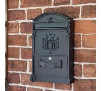 "Midnight Thunder" Dawson Lodge Post Box 41cm Traditional Style Secure Mailbox for Home or Office Outdoor Use Decorative Wall Mounted Organiser Stylish Front Door Accent