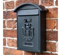 "Midnight Thunder" Dawson Lodge Post Box & Newspaper Holder With Combination Lock - Secure Mailbox for Home or Office Outdoor Use Decorative Wall Mounted Organiser Stylish Front Door Accent