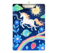 Midnight Unicorns Meeting clipboard Hard Board for Softball Coaches clipboard Teacher Size 9 x 12.5 Tabla para escribir
