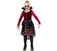 amscan 9917904 - Childs Midnight Vampiress Lady Fancy Dress Gothic Halloween Costume Girls Kids
