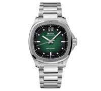 MIDO Multifort TV Big Date - Swiss Automatic Watch for Men - Stainless Steel, 40mm Case, Green on Stainless Steel, Modern