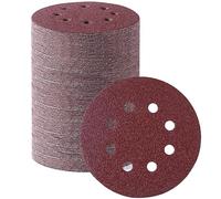 MIDO Professioanl Abrasive 125 mm Sanding Discs 110 PCS Sandpaper 5 Inch 8 Hole Sanding Pads 40 Grit Sanding Disc Hook and Loop Round Orbital Sander Pads for Sanding