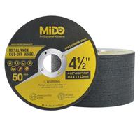 MIDO Professional Abrasive Cutting Discs 115 mm 50-pack Metal Fast Cutting Ultra Thin 1 mm Cutting Wheels Stainless Steel Cut Off Wheel for Angle Grinder