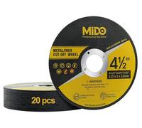 MIDO Professional Abrasive Cutting Discs 20 PCS 115 mm Ultra Thin 1mm Metal Cut off Wheels Stainless Steel Cutting Wheel for Angle Grinder