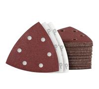 MIDO Professional Abrasive Triangle Sanding Pads 50 Pcs 93 mm 120 Grit Detail Sander Pads 6 Holes Sanding Sheets Sander Sandpaper Hook and Loop Sander Pad