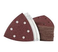 MIDO Professional Abrasive Triangle Sanding Pads 50 Pcs 93 mm 80 Grit Detail Sander Pads 6 Holes Sanding Sheets Sander Sandpaper Hook and Loop Sander Pad