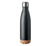 MidOcean Aspen Cork Double Wall 500ml Water Bottle - Black - One Size - Black