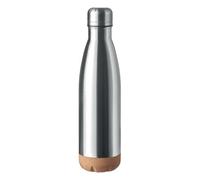 Midocean Aspen Cork Double Wall 500Ml Water Bottle Matt Silver (One Size)