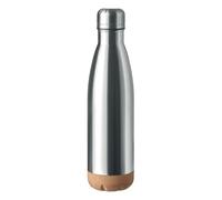 Midocean Aspen Cork Double Wall 500Ml Water Bottle Matt Silver (One Size)