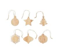Midocean Chriset Wooden Hanging Ornament (Pack Of 6) Wood (One Size)