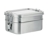 MidOcean Double Chan Stainless Steel Lunch Box - Matt Silver - One Size - Matt Silver - 100% Mixed