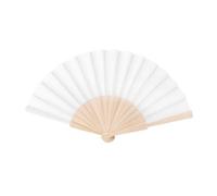 Midocean Fanny Wood Wood Handheld Fan White (One Size)
