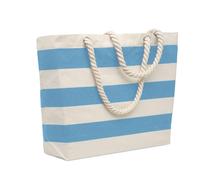 MidOcean Heaven Stripe Cotton Beach Shopper Bag - Baby Blue - Baby Blue - One Size