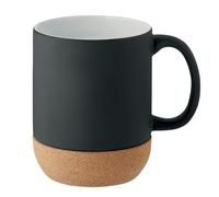 Midocean Matt Cork Ceramic 300Ml Mug Black/white (One Size)