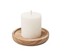 MidOcean Pentas Round Wooden Scented Candle in Cream MidOcean Cream