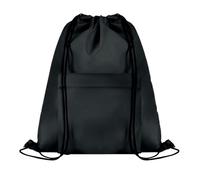 MidOcean Pocket Shoop Polyester Drawstring Bag - Black - One Size - Black
