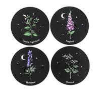 MidOcean Poisonous Plants Coaster Set - Black - One Size - Black - 100% Mixed