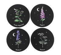 MidOcean Poisonous Plants Coaster Set in Black MidOcean Black