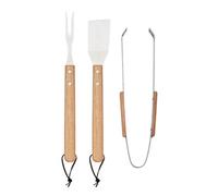 MidOcean Smokey Oak BBQ Tool Set (Pack of 3) in Cream MidOcean Cream
