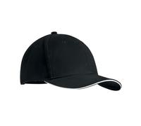 MidOcean Tekapo Heavy Brushed Cotton Baseball Cap - White/Black - White/Black - One Size - 100% Heavy Brushed Cotton