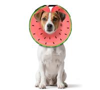 MIDOG Dog Cone Collar for Large Medium Dogs, Soft Inflatable Dog Cone Alternative After Surgery, Adjustable Protective Recovery Cone - Alternative E Collar Does Not Block Vision (Watermelon,S)