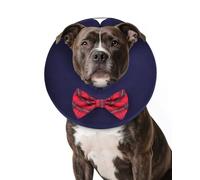 MIDOG Dog Cone Collar for Large Medium Dogs, Soft Inflatable Dog Cone Alternative After Surgery, Adjustable Protective Recovery Cone - Alternative E Collar Does Not Block Vision (Bow Tie,L)