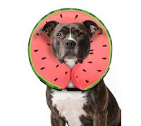 MIDOG Dog Cone Collar for Large Medium Dogs, Soft Inflatable Dog Cone Alternative After Surgery, Adjustable Protective Recovery Cone - Alternative E Collar Does Not Block Vision (Watermelon,L)